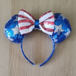 Disney Blue and White Sequin Ears